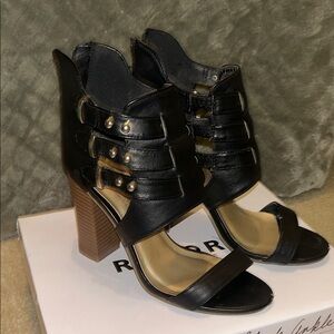 Adriana New York Black Strappy Heels